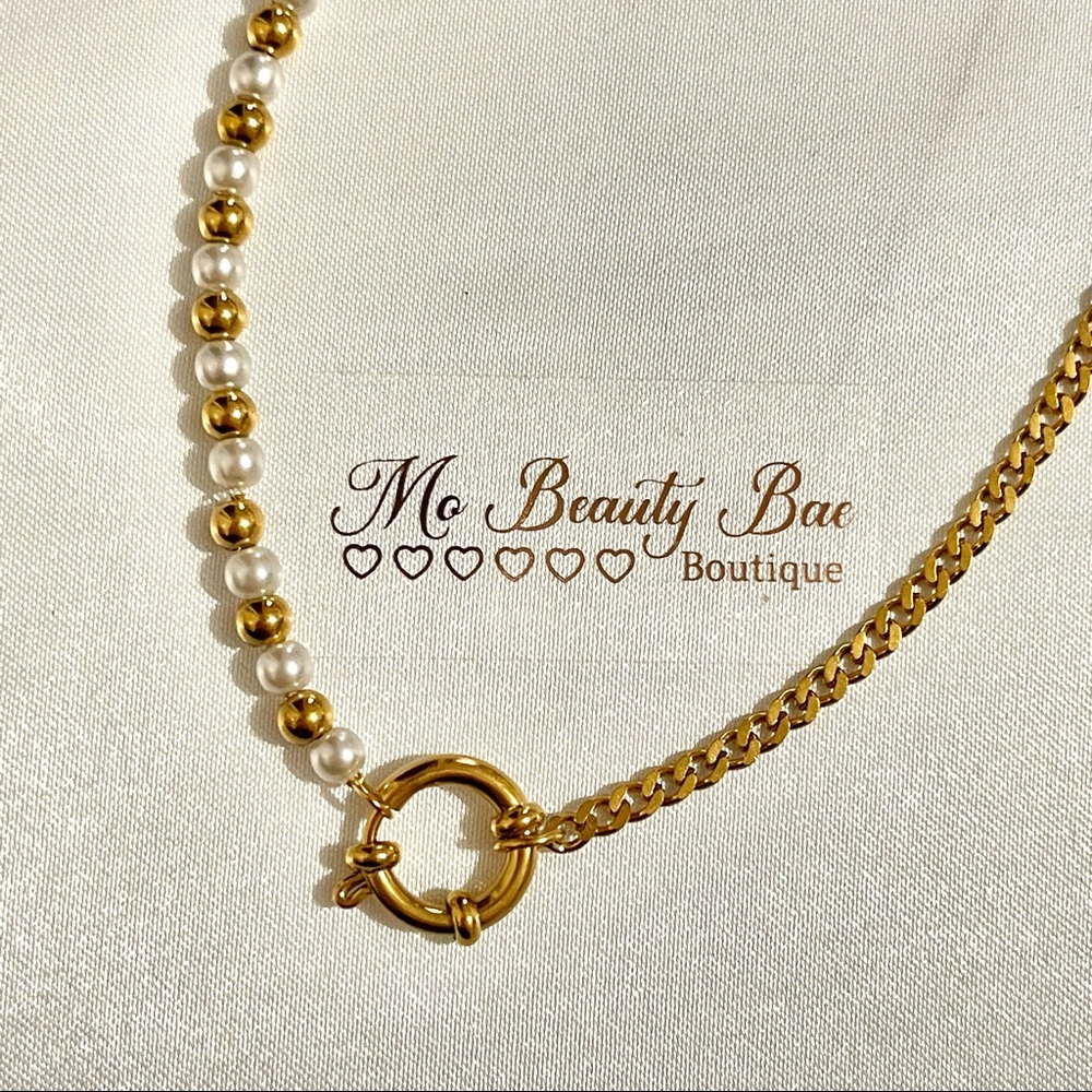 Pearl Gold Chain Necklace
